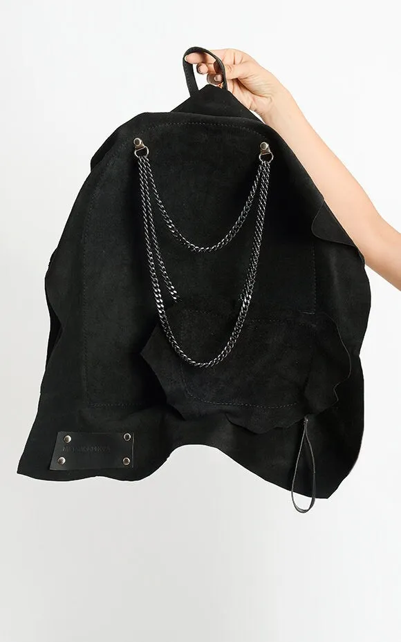 Black Suede Backpack