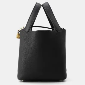 Black Taurillon Clemence Picotin Lock Bag PM