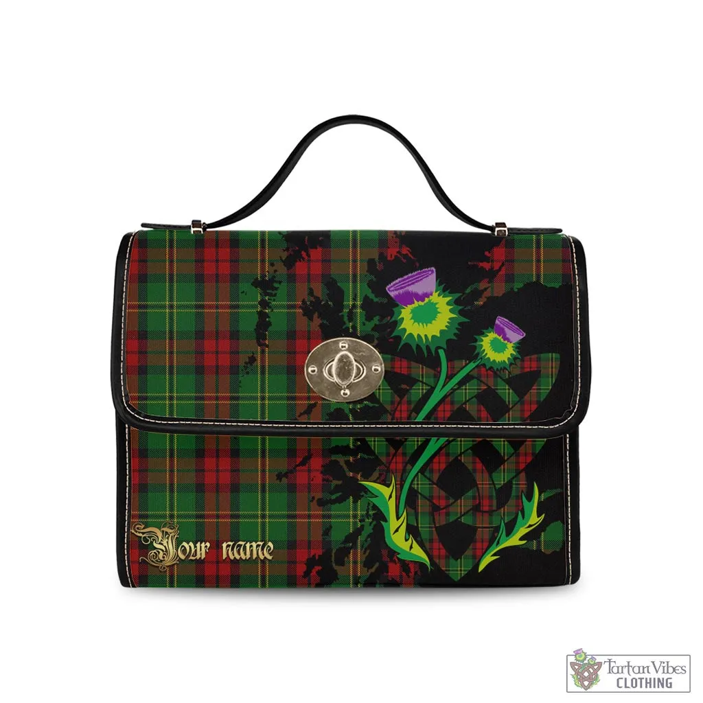 Blackstock Hunting Tartan Waterproof Canvas Bag with Scotland Map and Thistle Celtic Accents