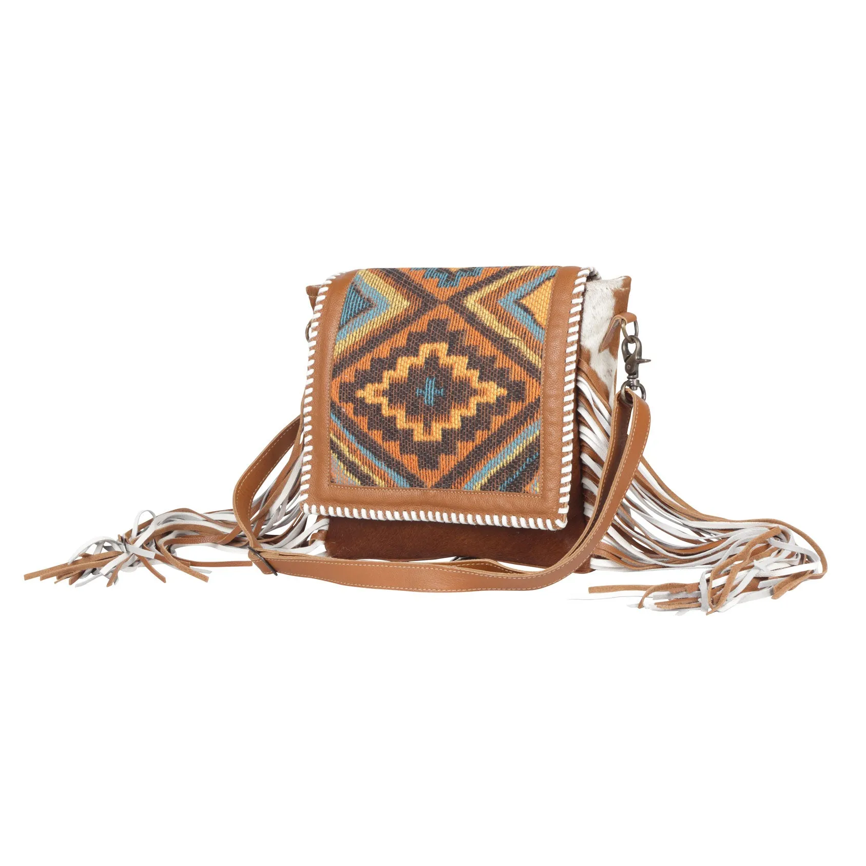 Boho Chic Style Leather & Hairon Bag