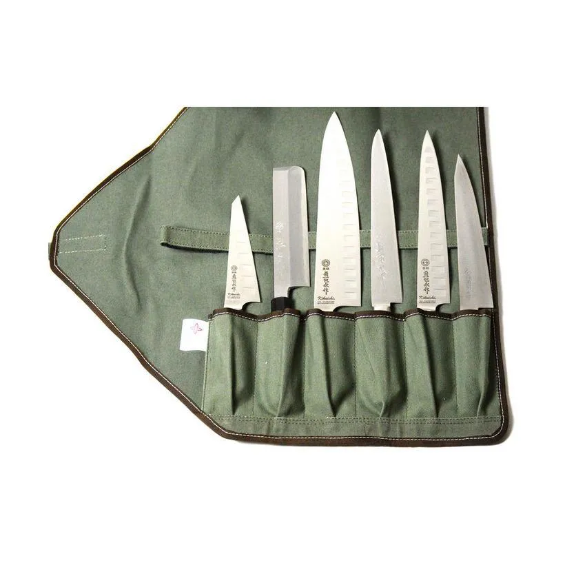 Boldric BOCW136 6-Pocket Green Canvas Knife Bag