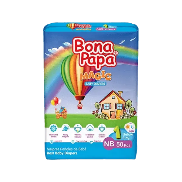 BONA PAPA MAGIC BABY DIAPERS NB BELOW 4KG 50PCS