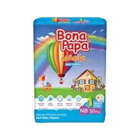 BONA PAPA MAGIC BABY DIAPERS NB BELOW 4KG 50PCS