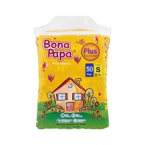 BONA PAPA PLUS BABY DIAPERS S-2 MINI SMALL 3-6 KG 50PCS