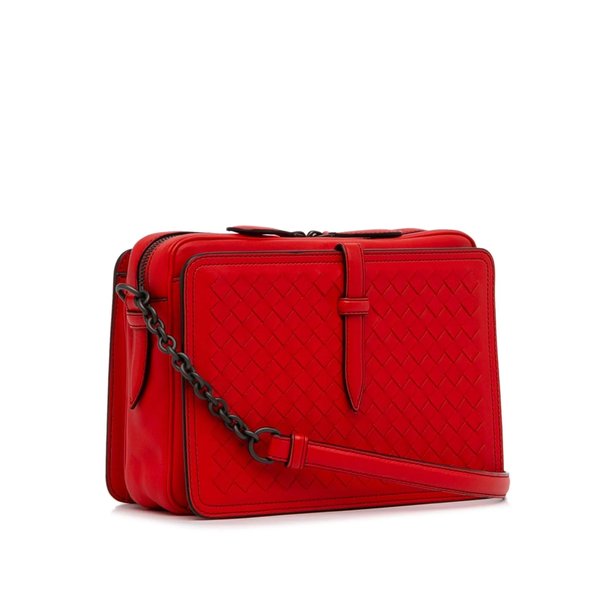 Bottega Veneta Intrecciato Belt Flap Camera Bag (SHG-sqwf3F)