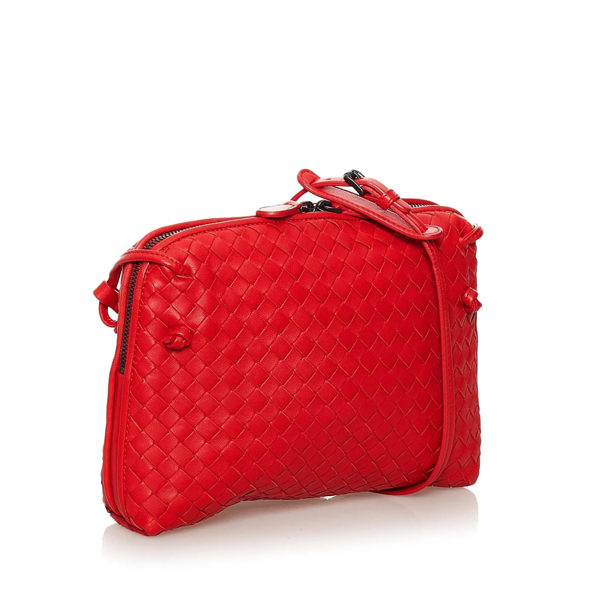 Bottega Veneta Intrecciato Nodini Leather Crossbody Bag (SHG-31417)