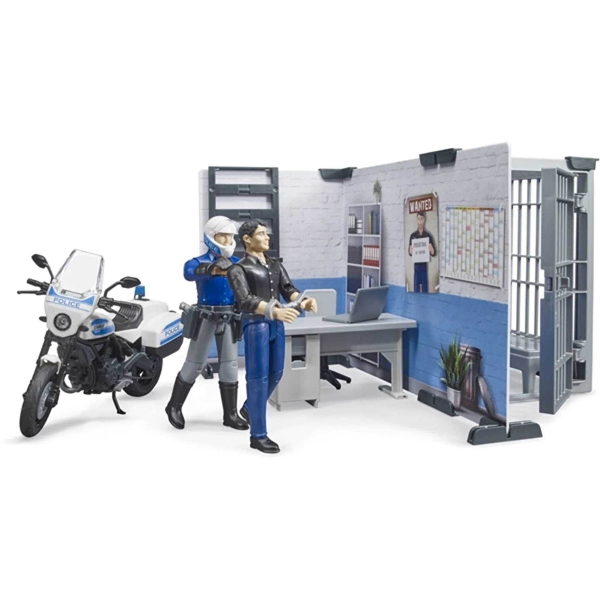 Bruder Bworld Police Station with Police Motorbike