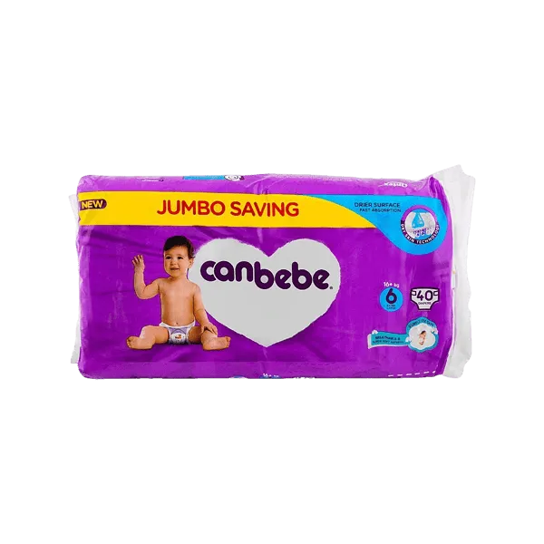 CANBEBE DIAPERS EXTRA LARGE 6 - 40 DIAPERS