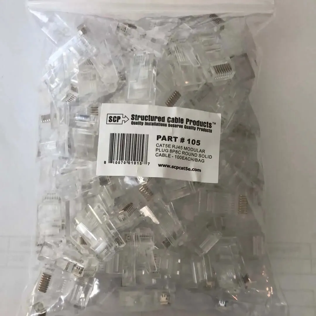 CAT5E Connector RJ45 MODULAR NETWORK PLUG 8P8C - Bag of 100