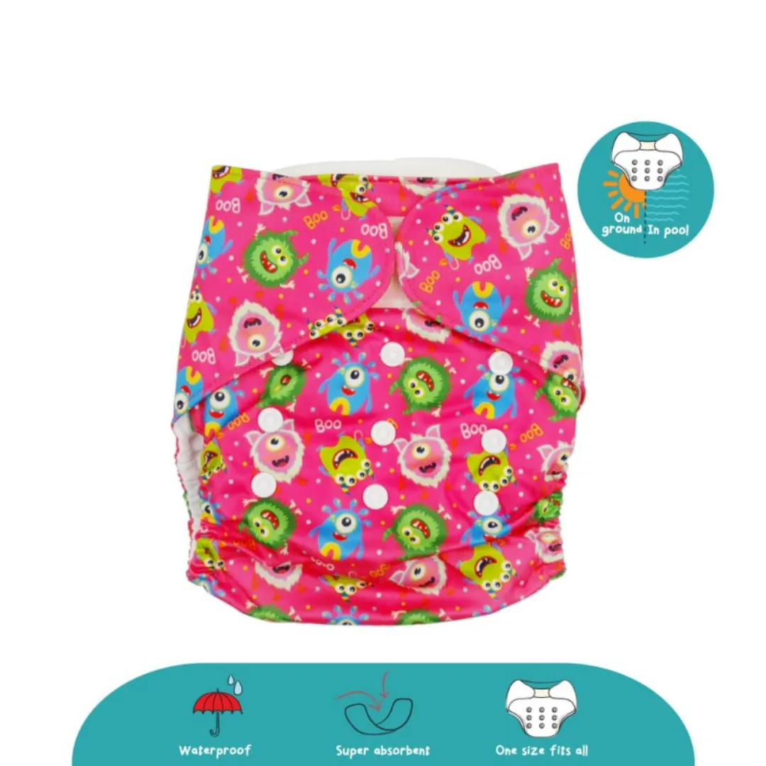 Cheekaaboo 2-IN-1 Reusable Diaper - Monster