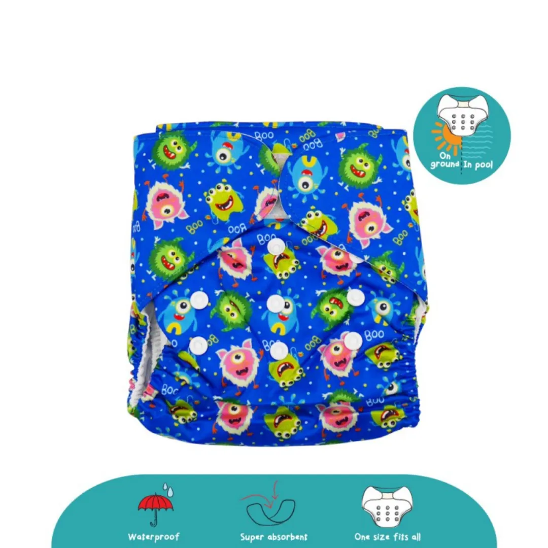 Cheekaaboo 2-IN-1 Reusable Diaper - Monster