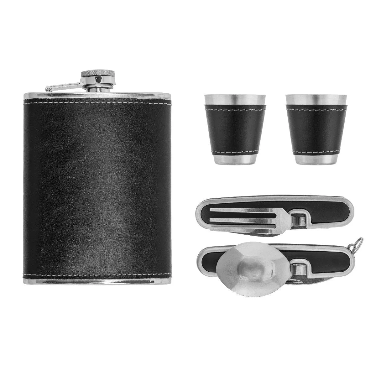 Chess Gift Set with 8 oz Stainless Steel Hip Flask and Shot Glasses