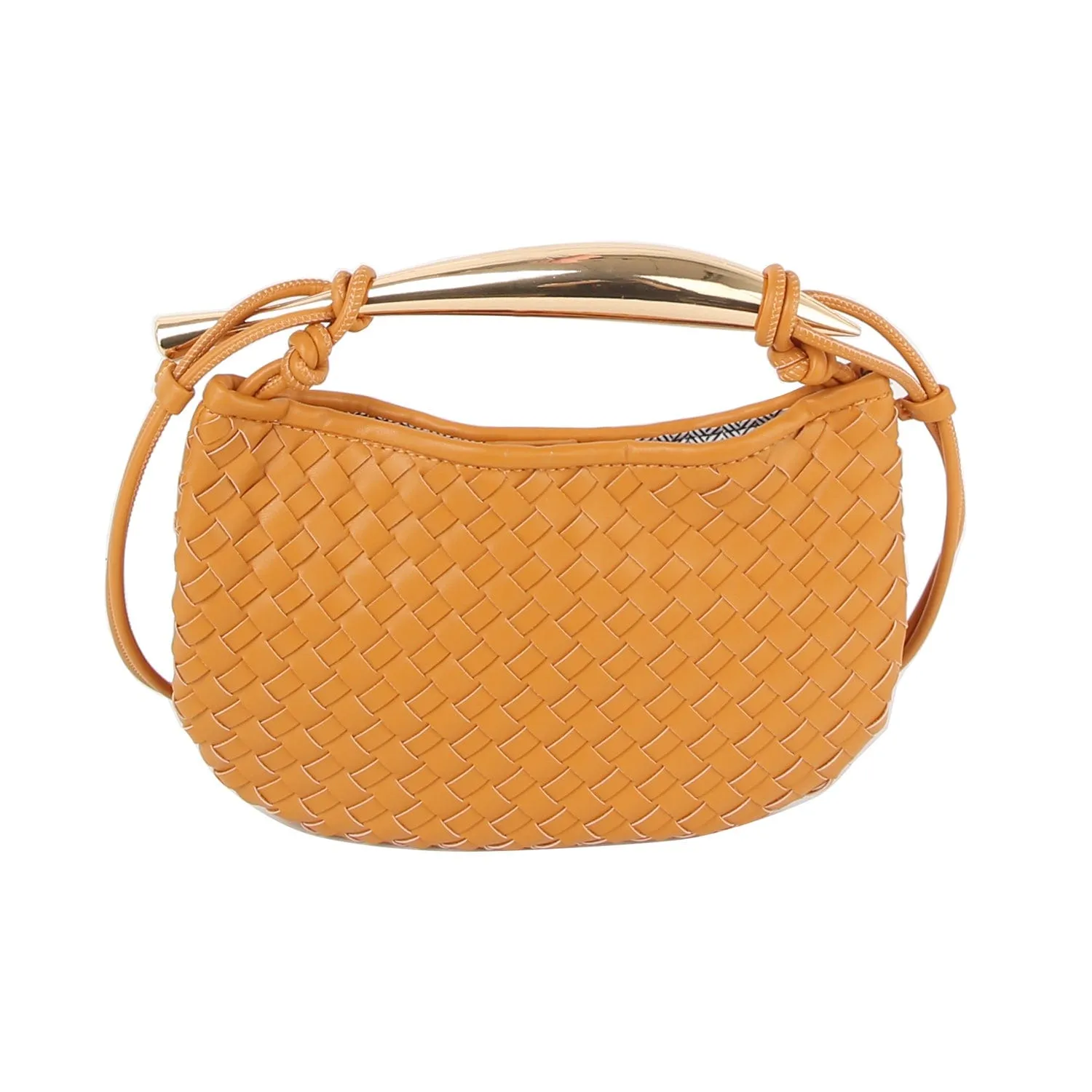 CHU025 Golden Handle Woven Bag