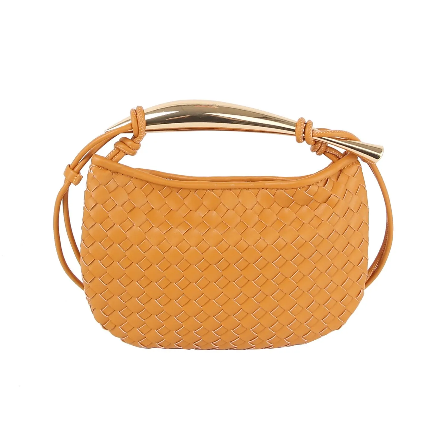 CHU025 Golden Handle Woven Bag