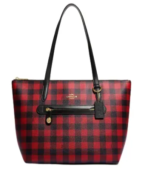 Coach Buffalo Plaid Print Taylor Tote