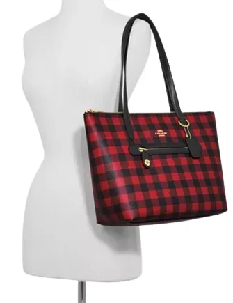 Coach Buffalo Plaid Print Taylor Tote