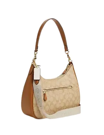 Coach Teri Hobo In Signature Canvas With Stripe