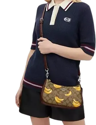 Coach Teri Shoulder Bag In Signature Canvas With Banana Print