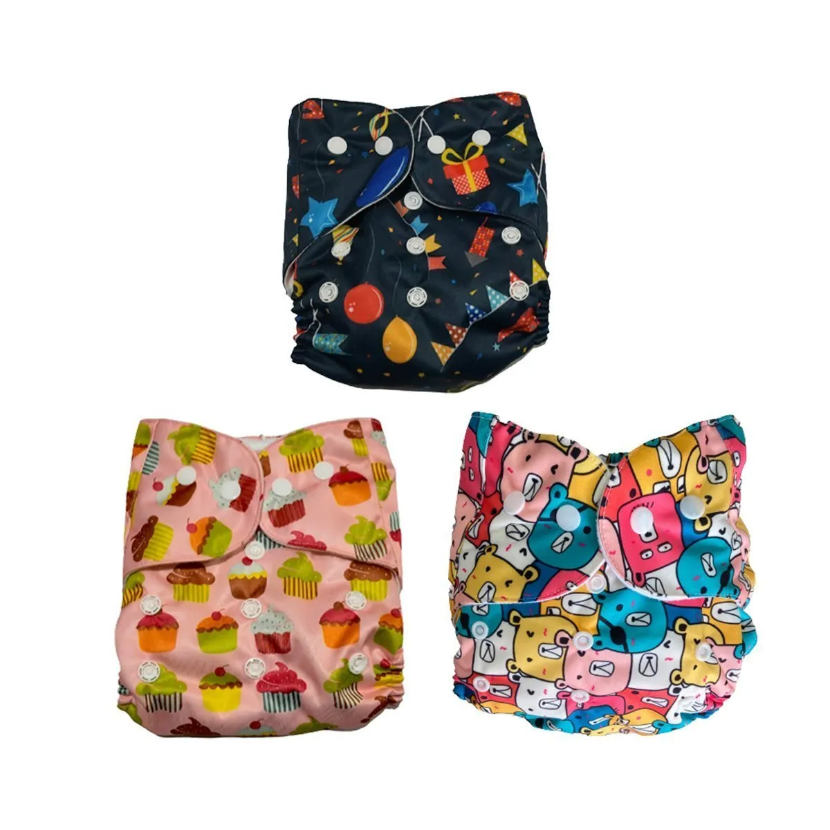 Combo of 3 Reusable Diapers - Option I