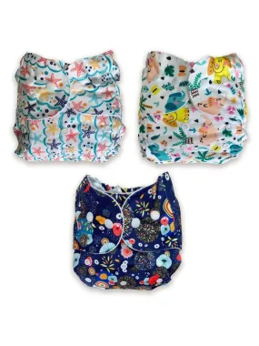 Combo of 3 Reusable Diapers - Option L