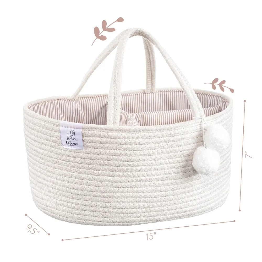 Cotton Rope Diaper Caddy- Off-white