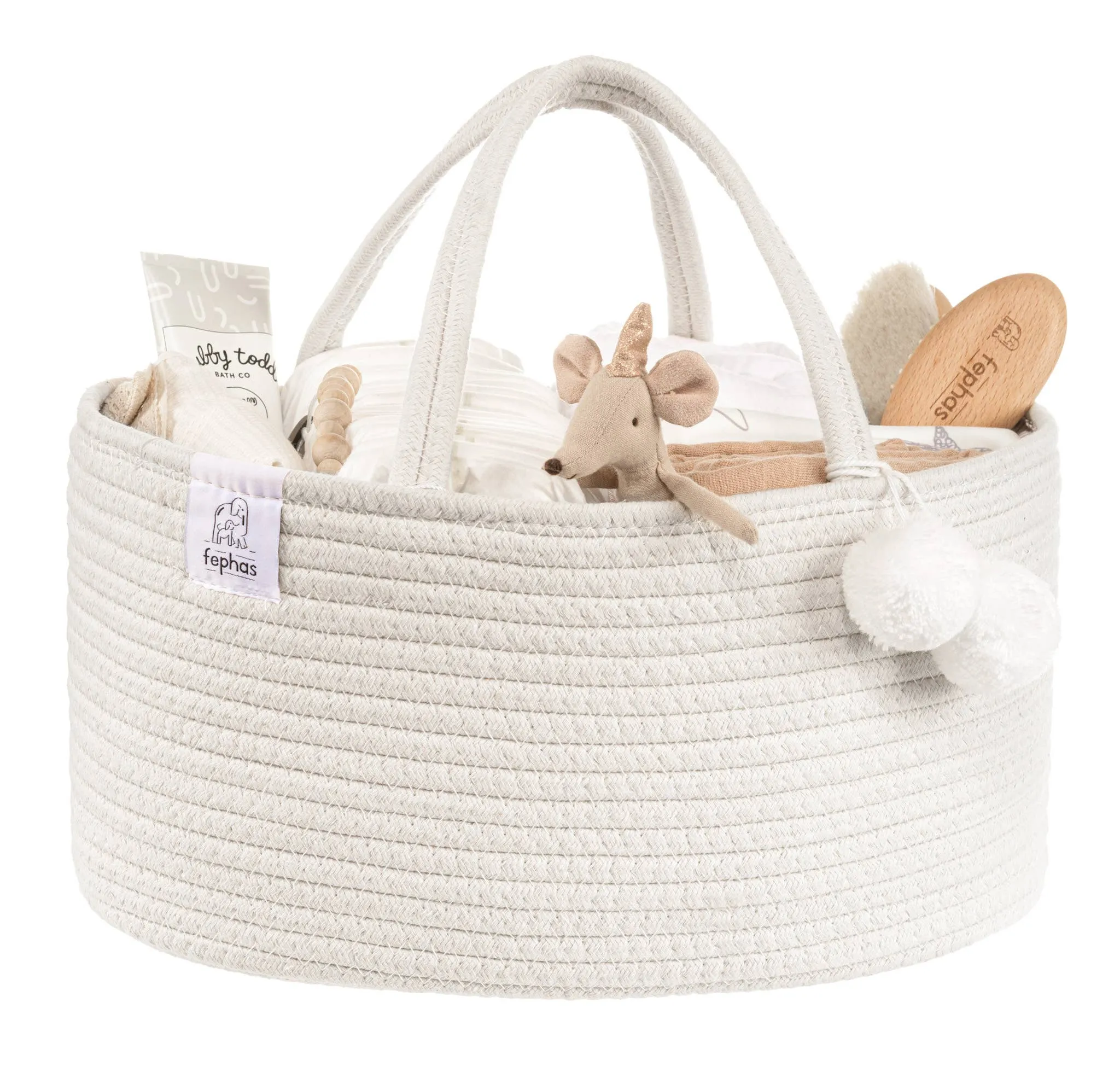 Cotton Rope Diaper Caddy- Off-white