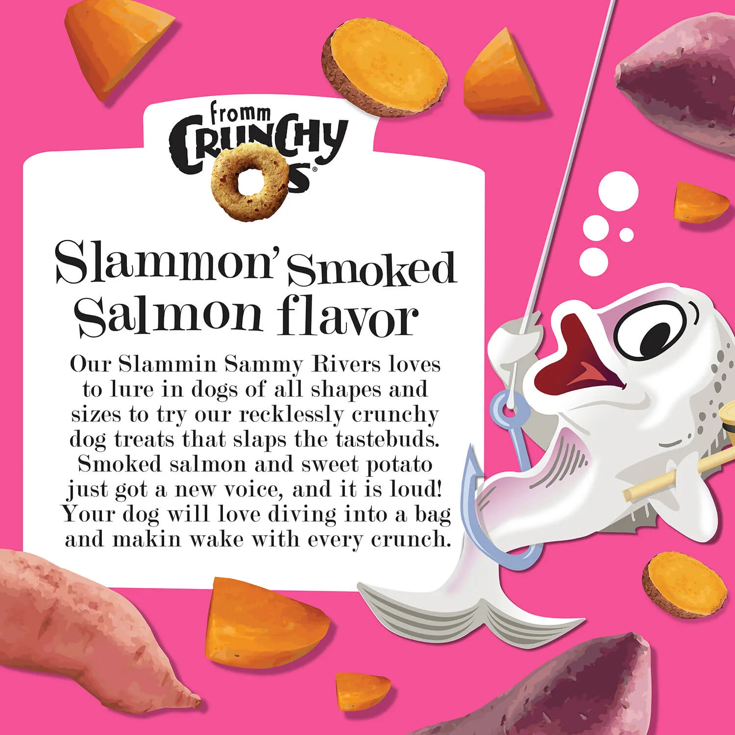 Crunchy Os Slammon' Smoked Salmon Flavor Dog Treats - 6 oz.