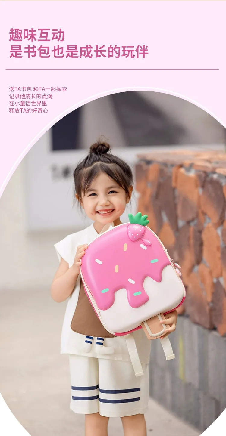 Cute Cartoon Ice Cream Backpack for Kindergarten Girls - Back to School Collection