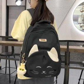 Cute Japanese Cat Face School Backpack