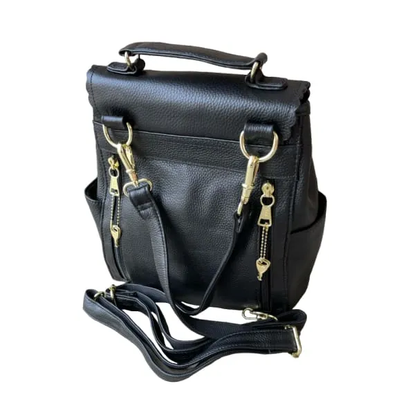 Cute Leather Lockable Conceal Carry Crossbody to Backpack Satchel