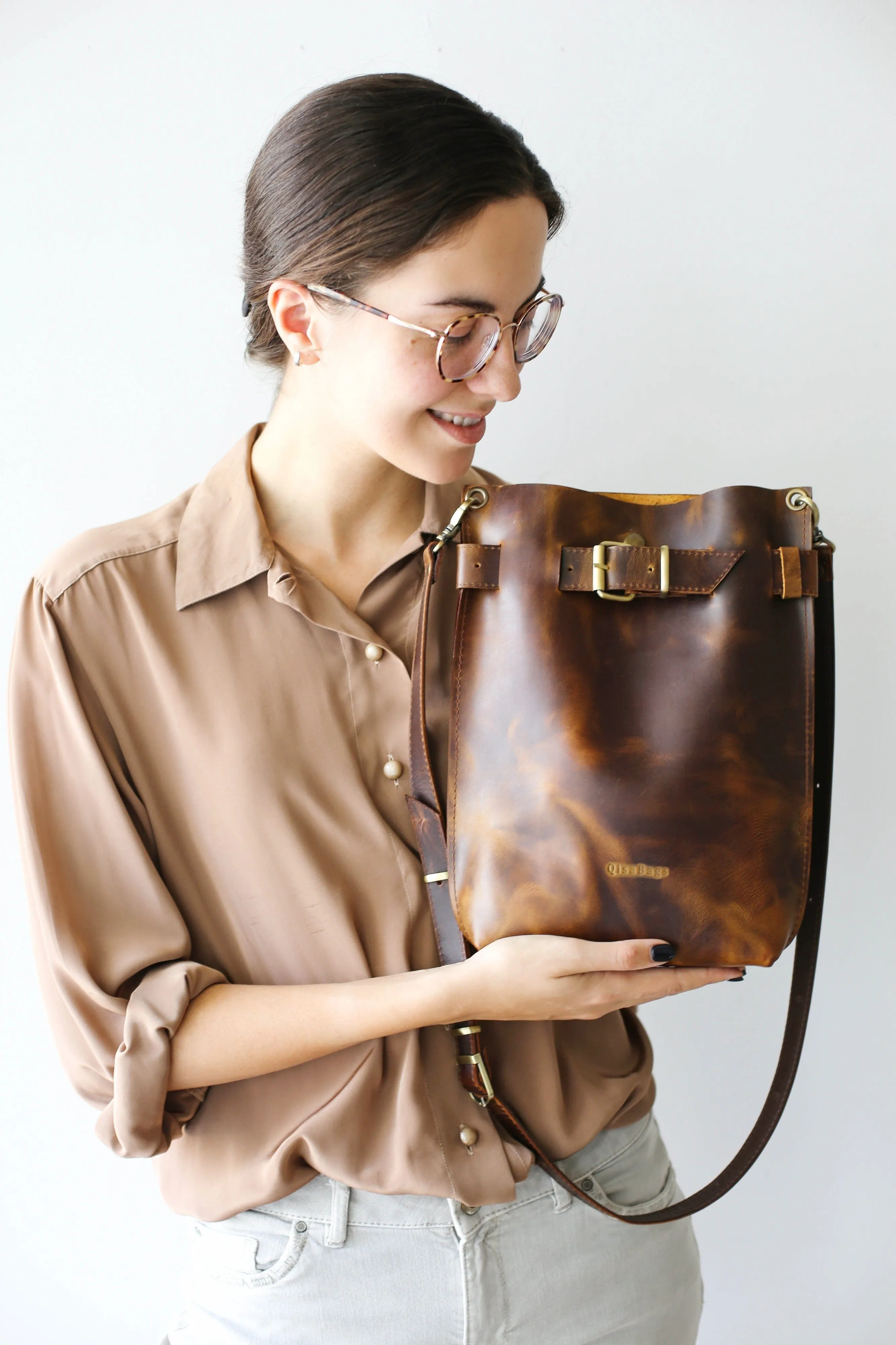 Dark Brown Standard Leather Bag