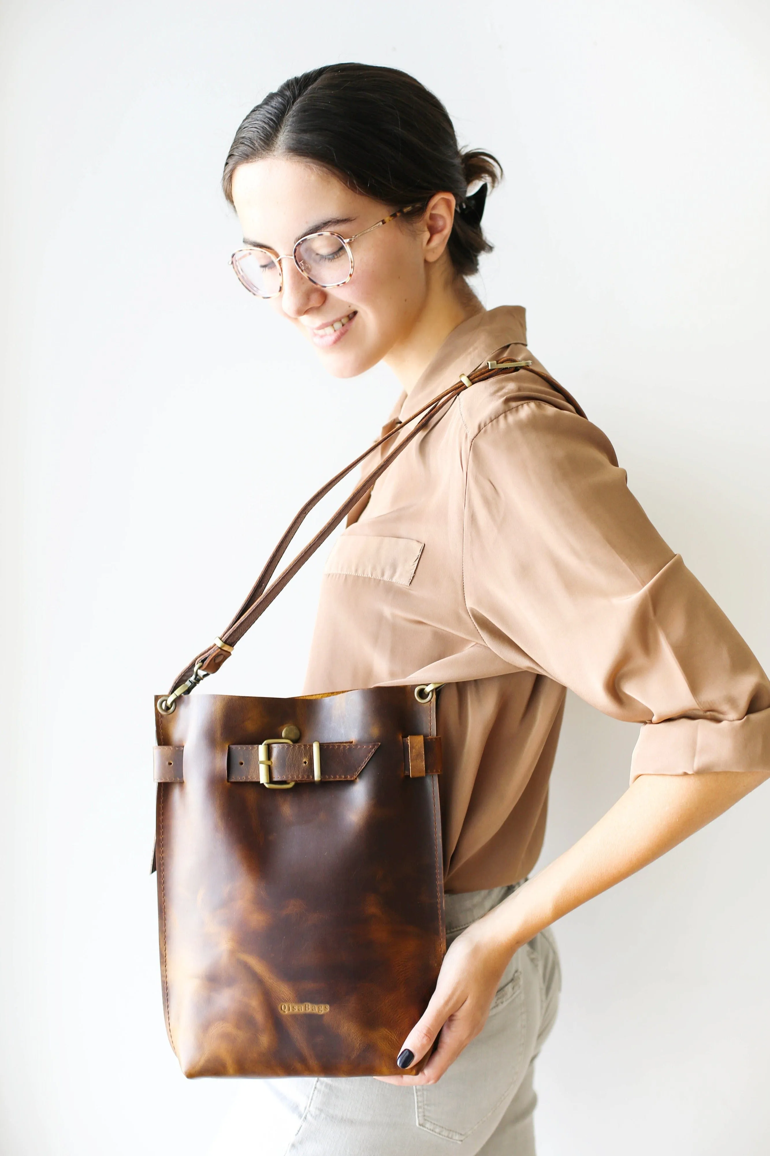 Dark Brown Standard Leather Bag