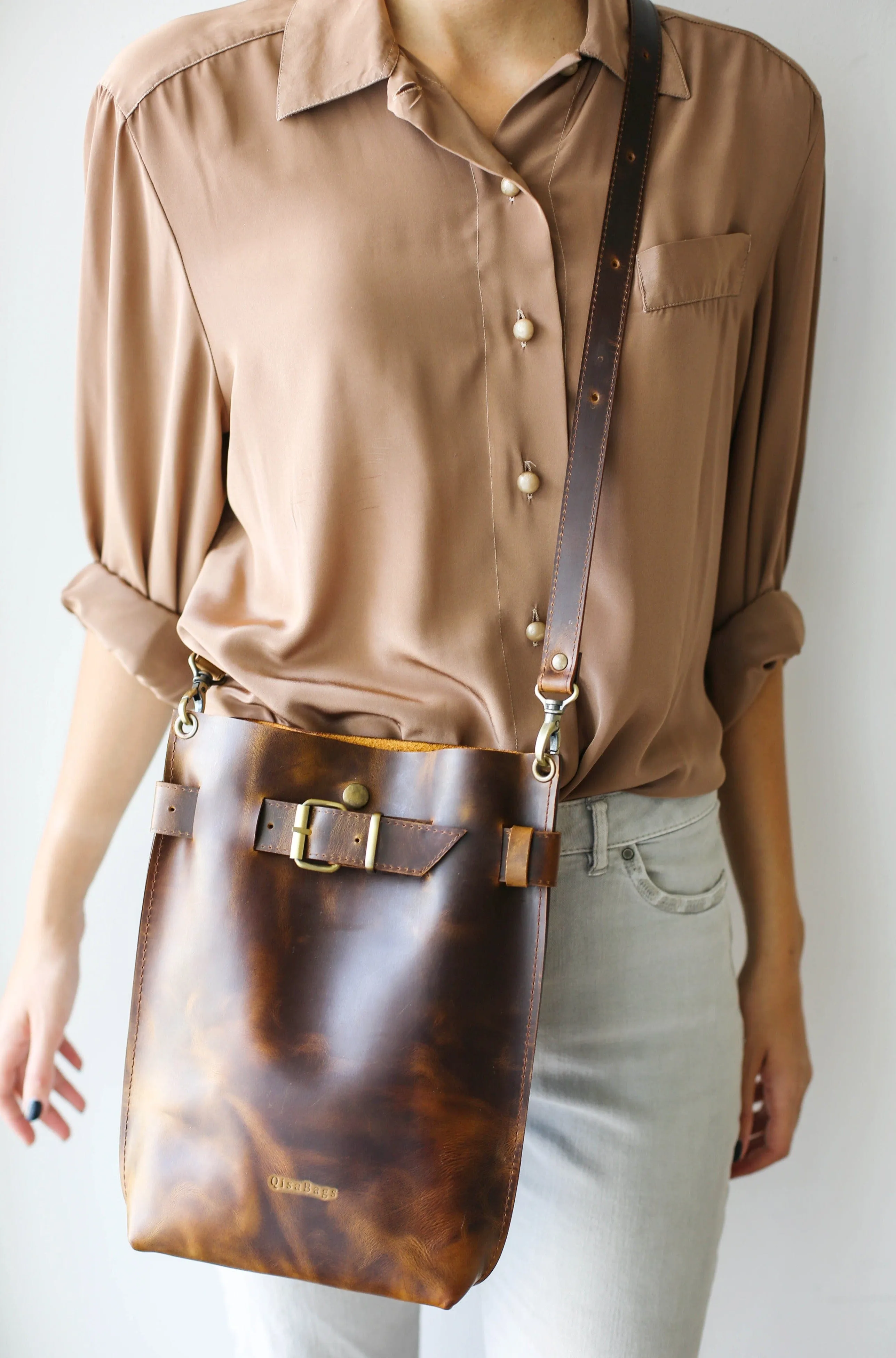 Dark Brown Standard Leather Bag