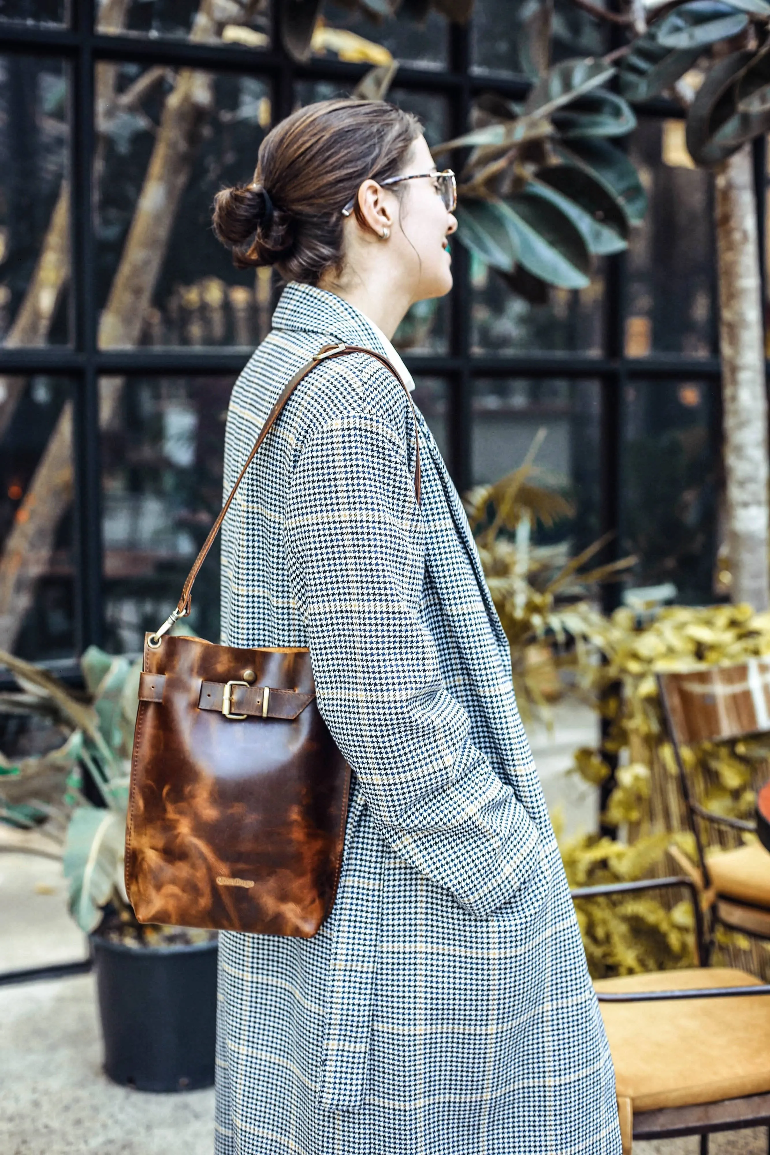 Dark Brown Standard Leather Bag