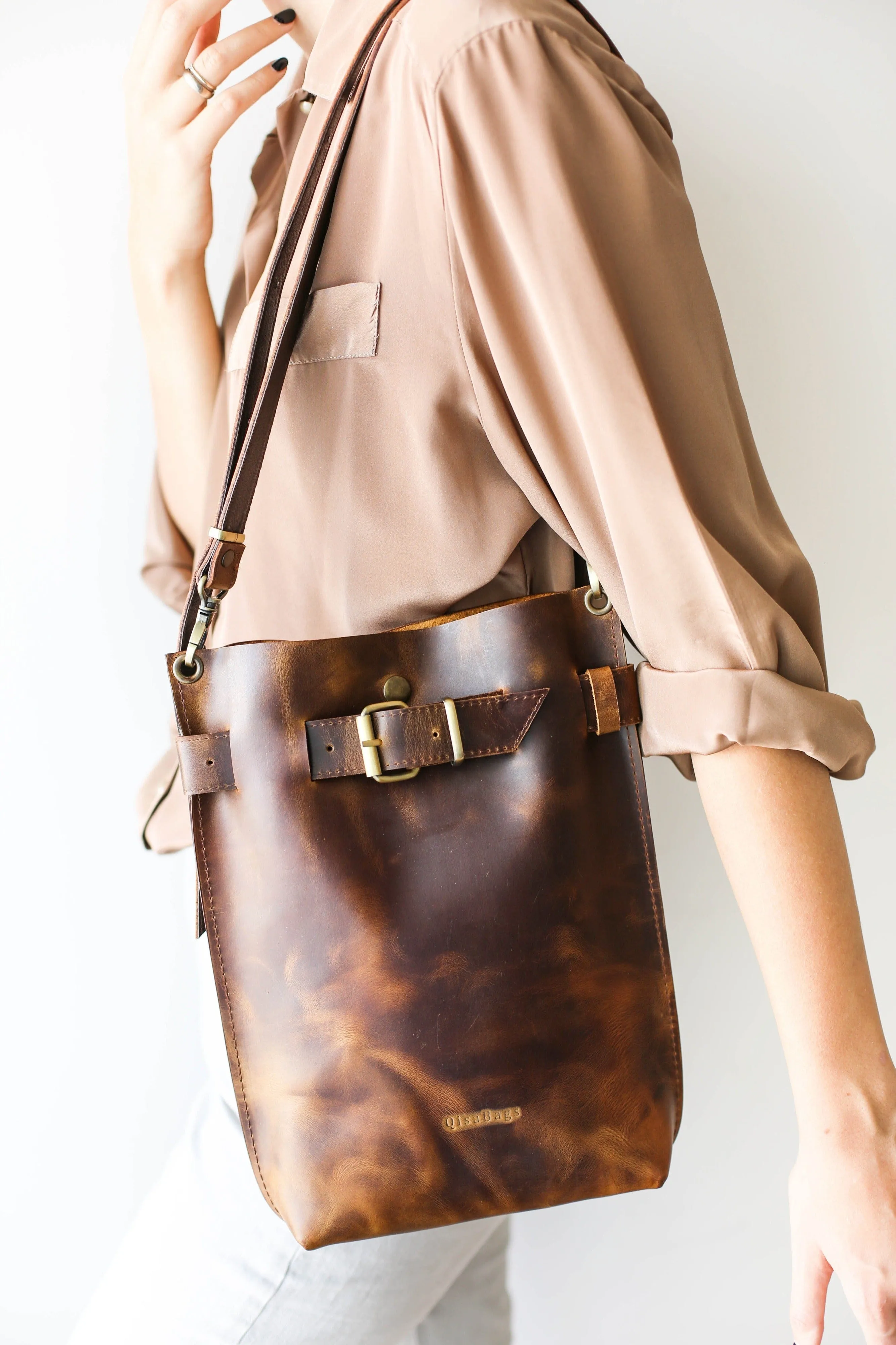 Dark Brown Standard Leather Bag