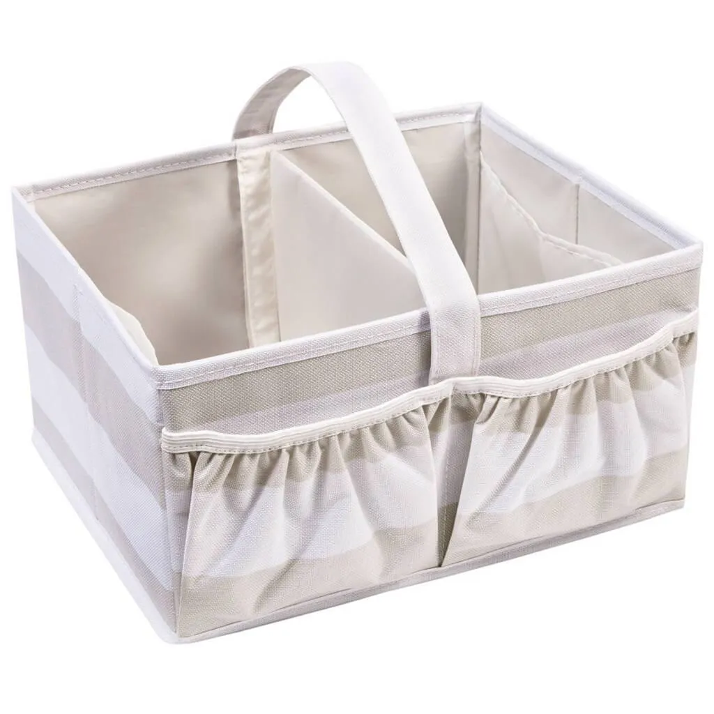 Diaper Caddy Gray Stripe