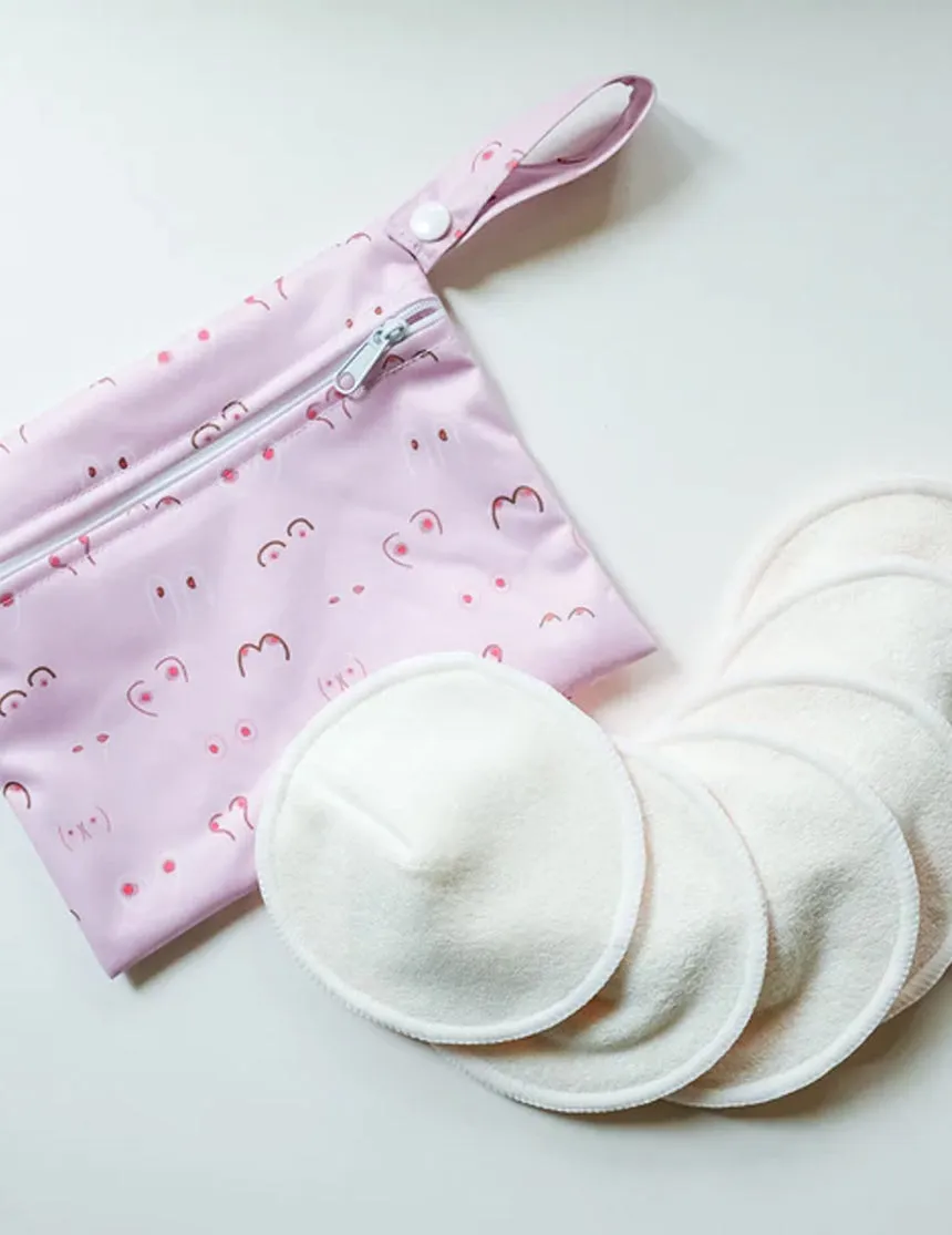 Eco-Friendly Bamboo Nursing Pads with Waterproof Bag