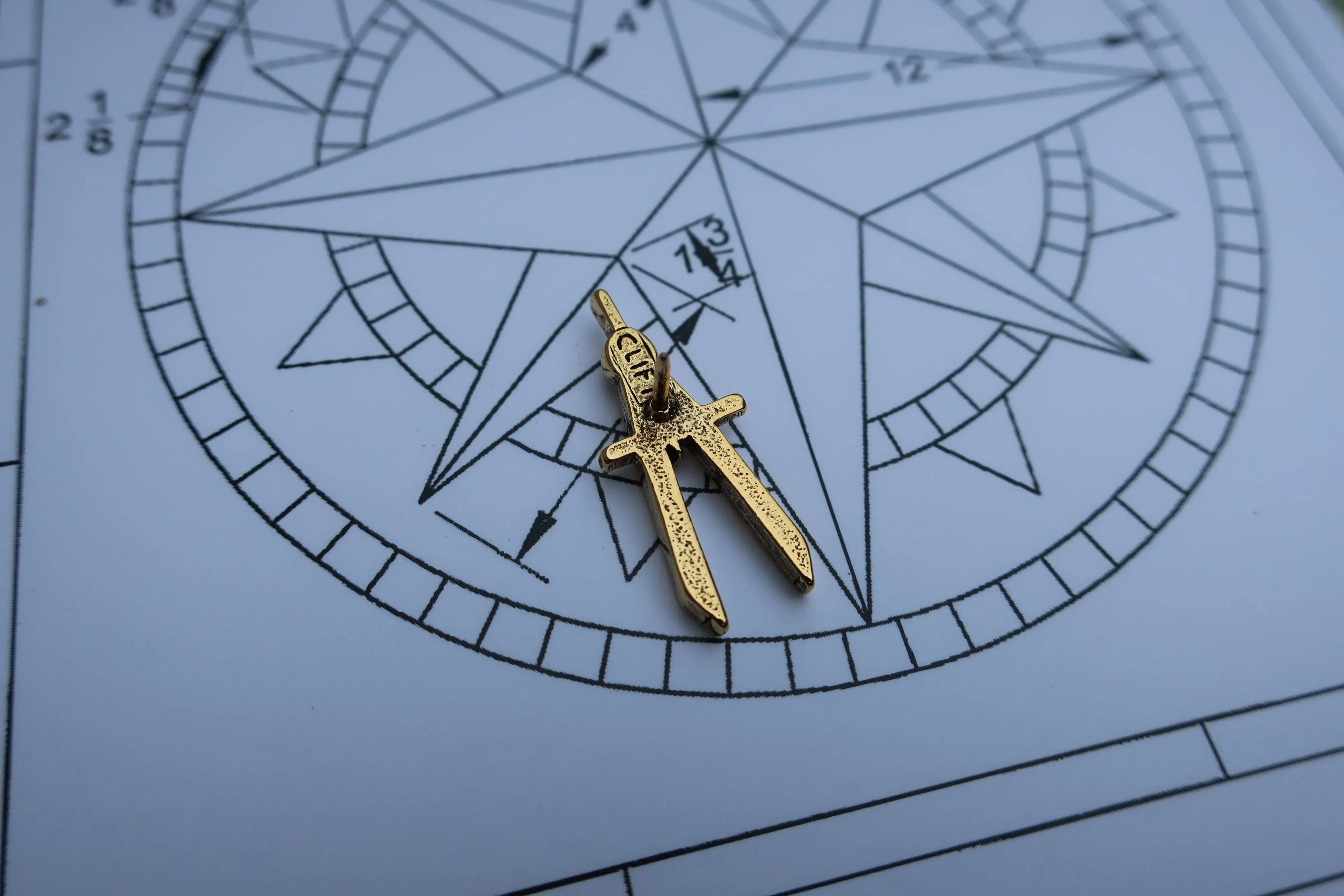 Engineering Compass Gold Lapel Pin