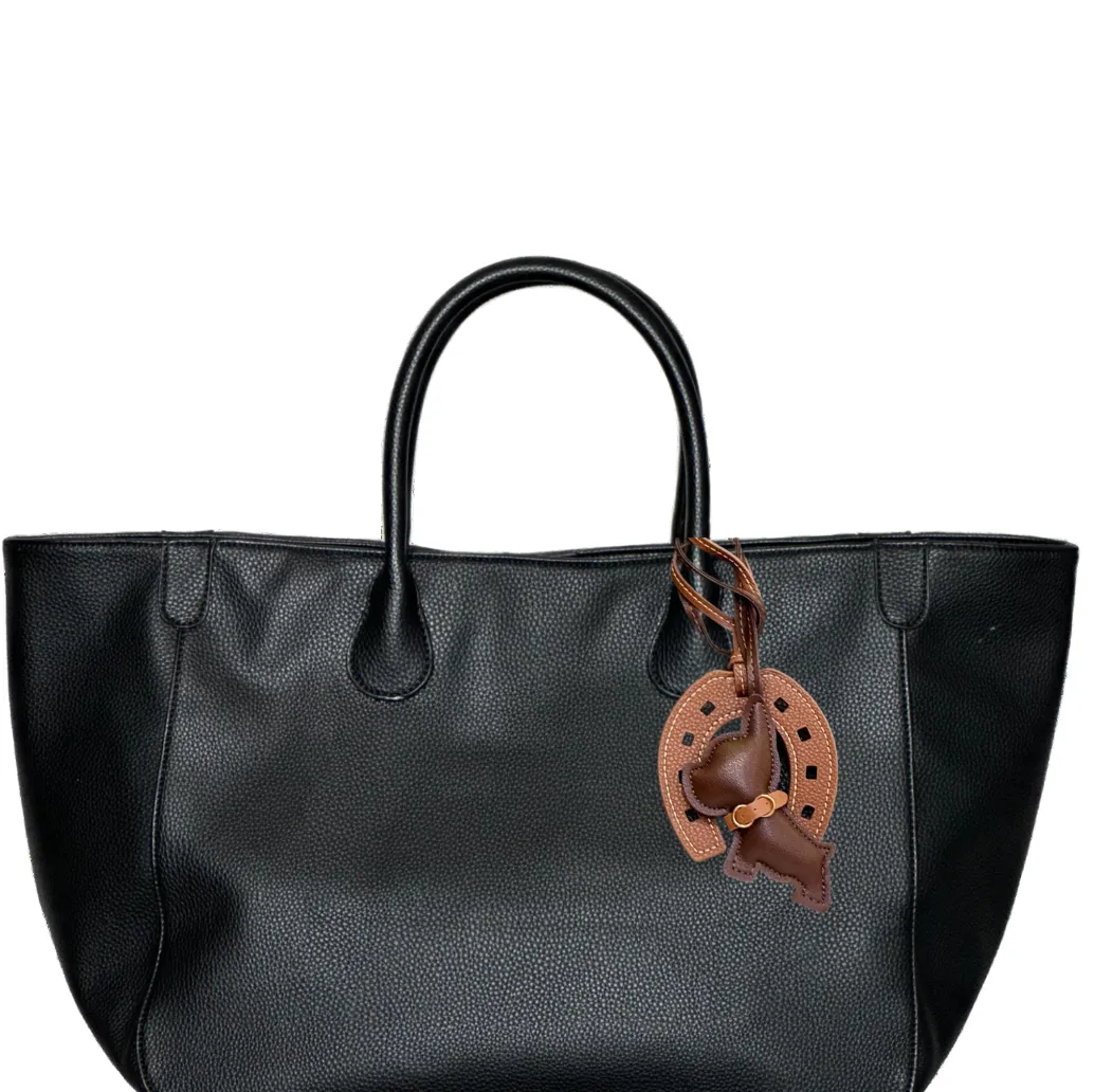 Everyday Vegan Tote  w Removable Charms- Black