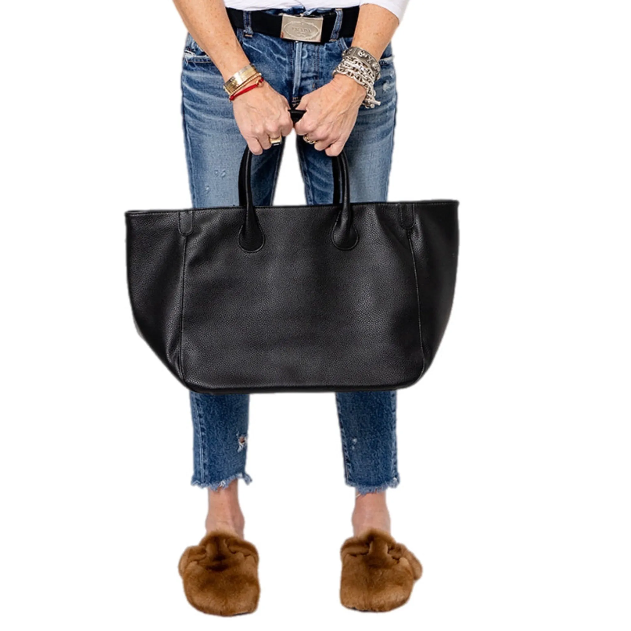 Everyday Vegan Tote  w Removable Charms- Black