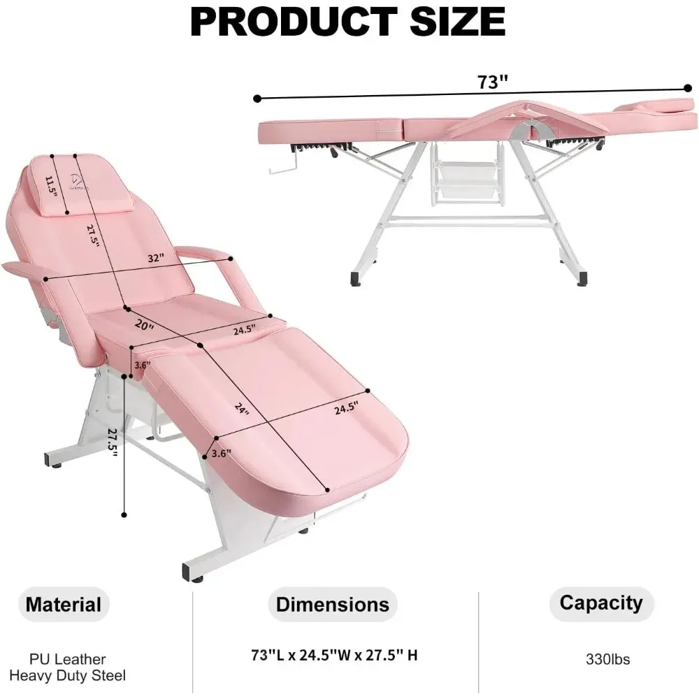 Facial Chair & Tattoo Chair Massage Bed with Hydraulic Stool