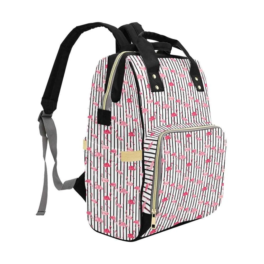 Flamingo Fever Multifunctional Diaper Backpack Bag