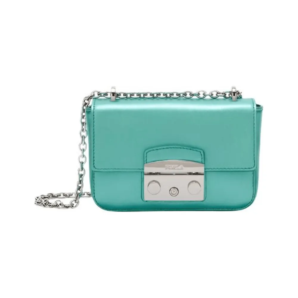 Furla Metropolis Mini Crossbody Bag - Metallic Teal