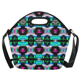 Fuschia Sky Sage Large Insulated Neoprene Lunch Bag