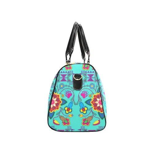 Geometric Floral Winter-Sky Waterproof Travel Bag