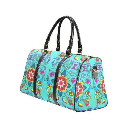 Geometric Floral Winter-Sky Waterproof Travel Bag