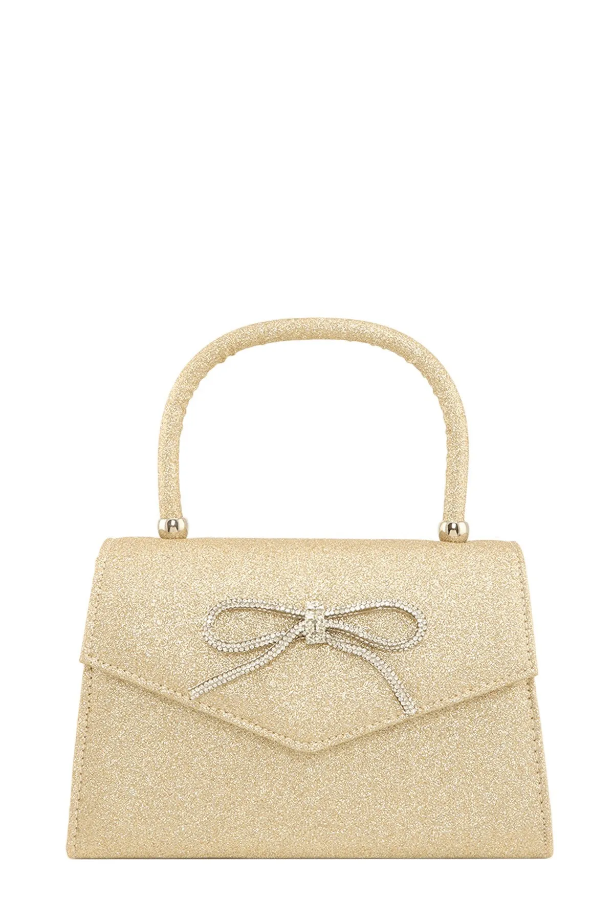 GLITTER BAG WITH RHINESTONE BOW