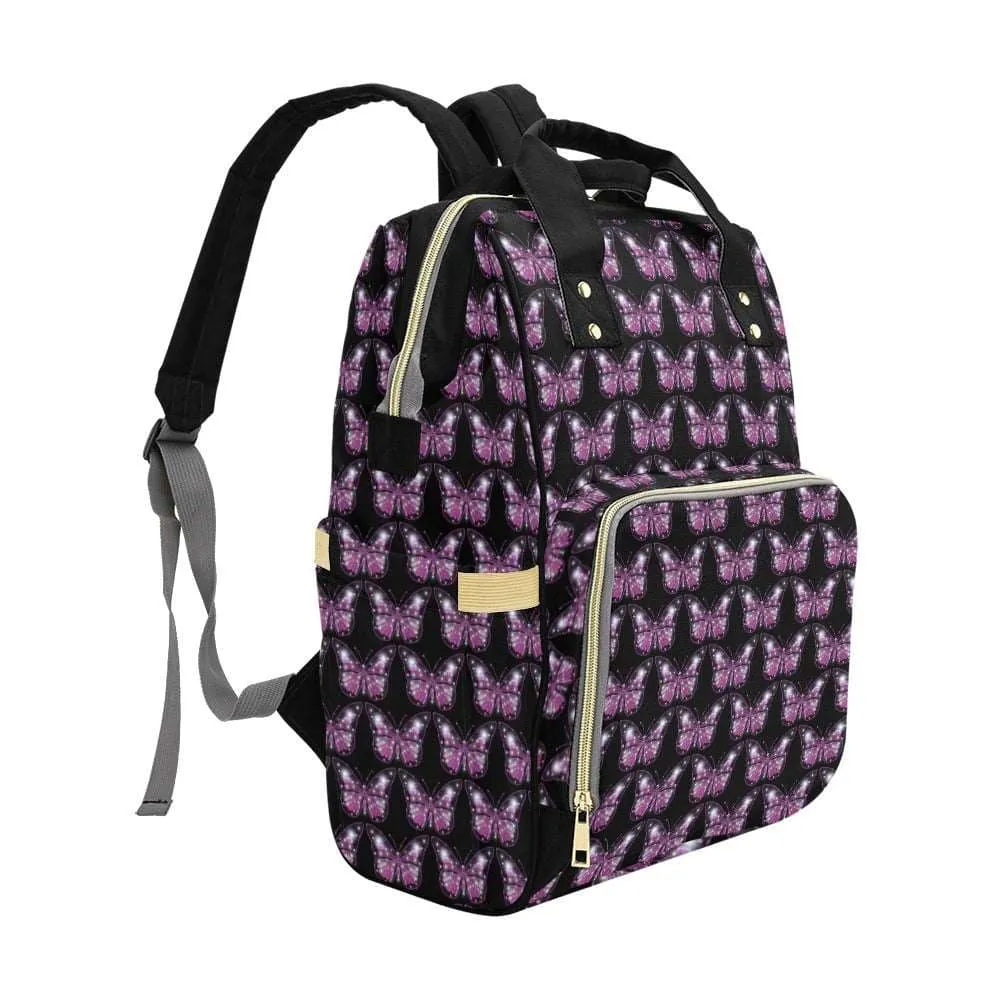 Glittering Butterfly Multi-Function Diaper Backpack Bag