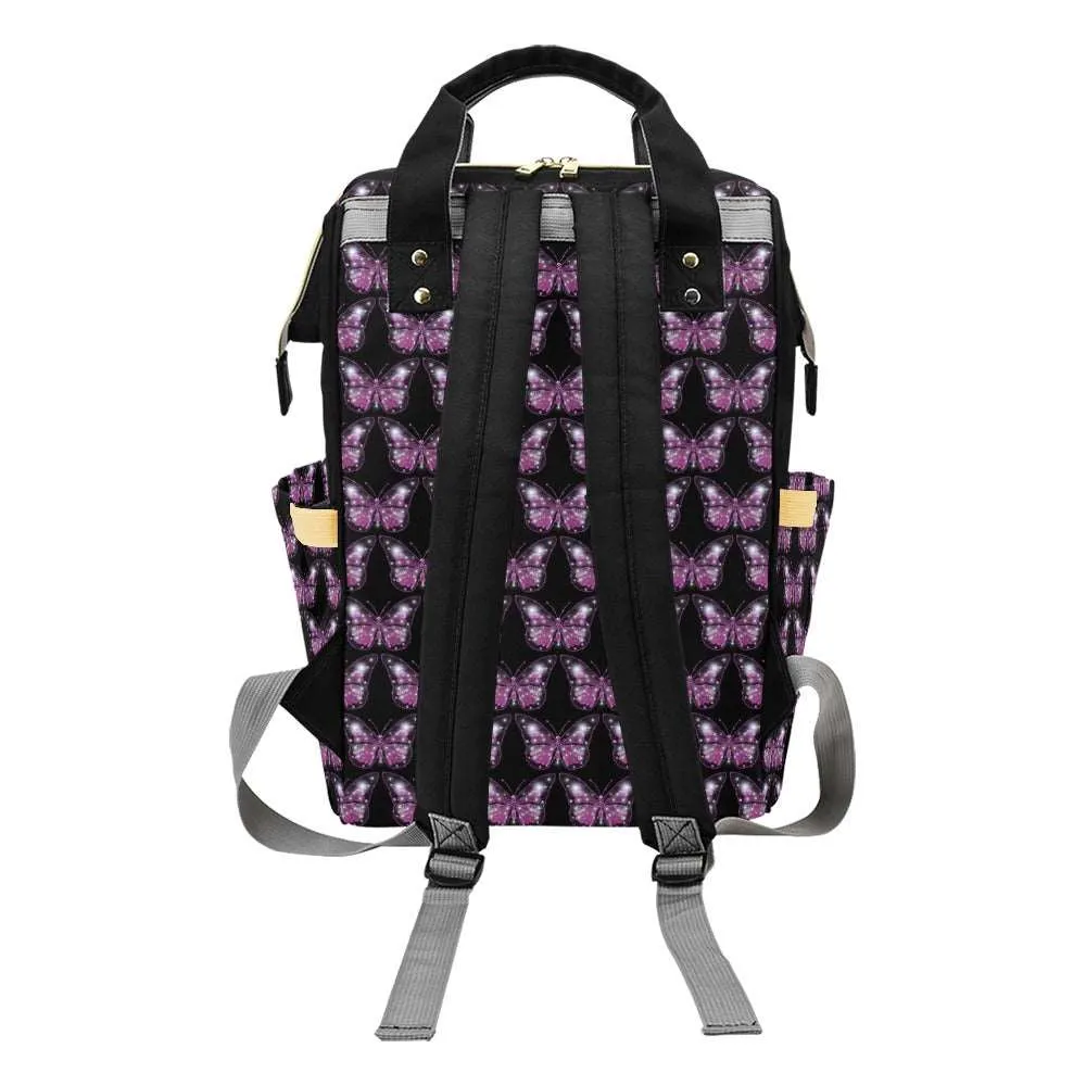 Glittering Butterfly Multi-Function Diaper Backpack Bag