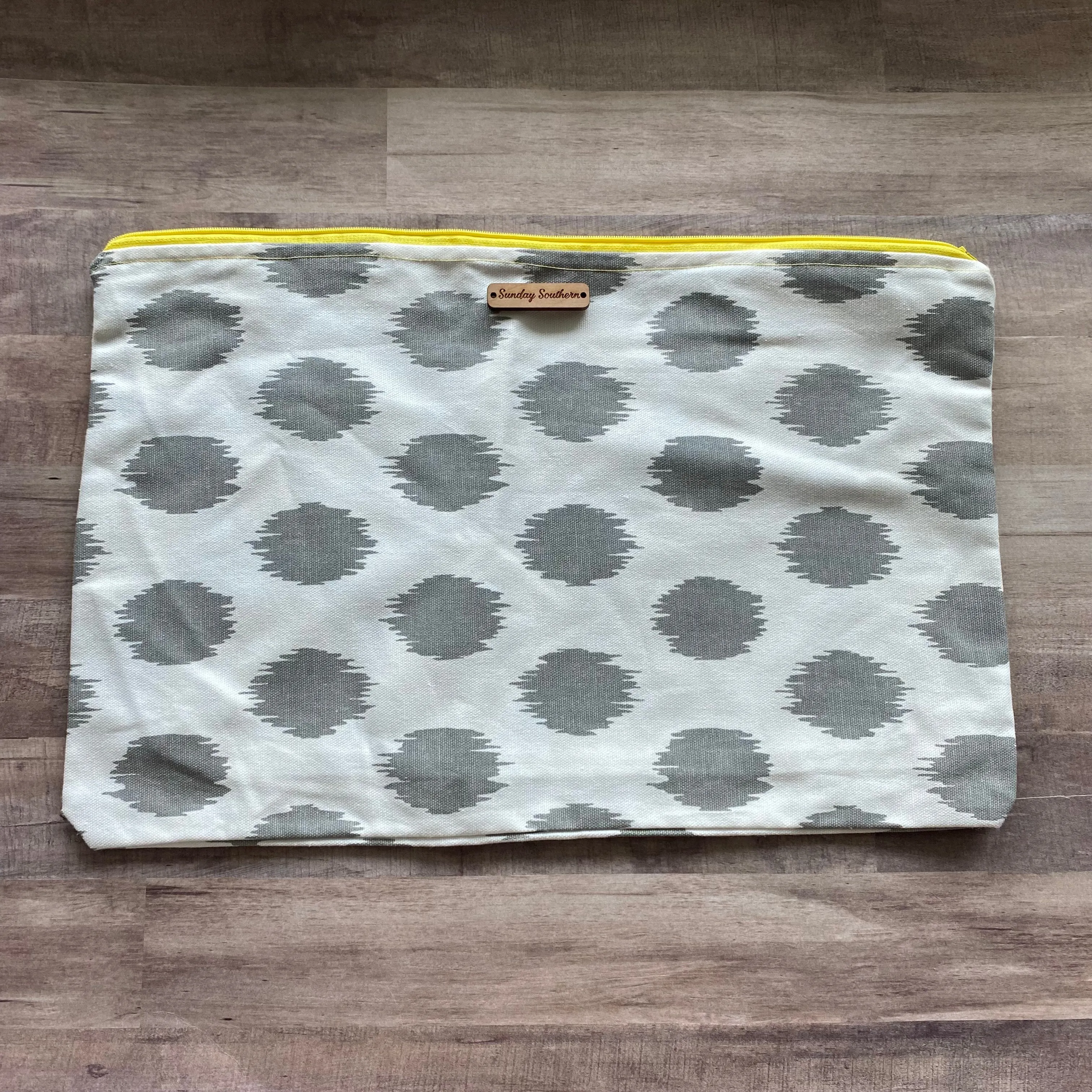 Gray Patches XL Zipper Bag